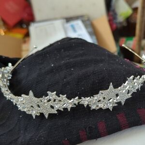 Silver Star Cluster Headband with Rhinestone Detail